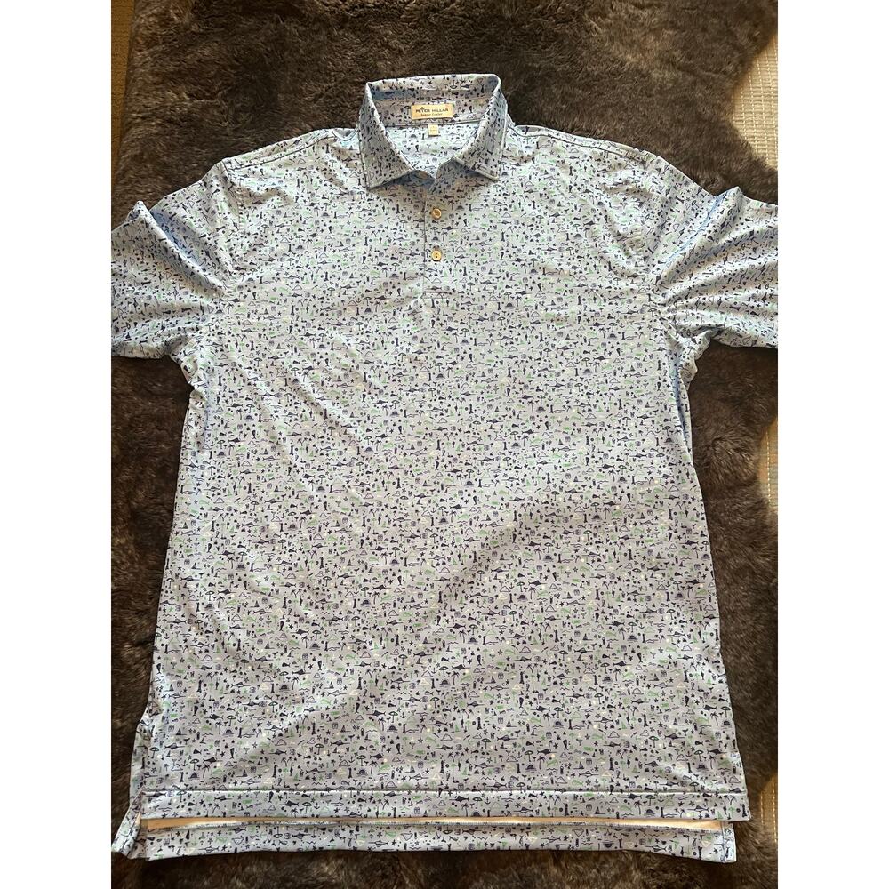 Peter Millar Summer Comfort All-Over Print Golf Polo – Men’s XL